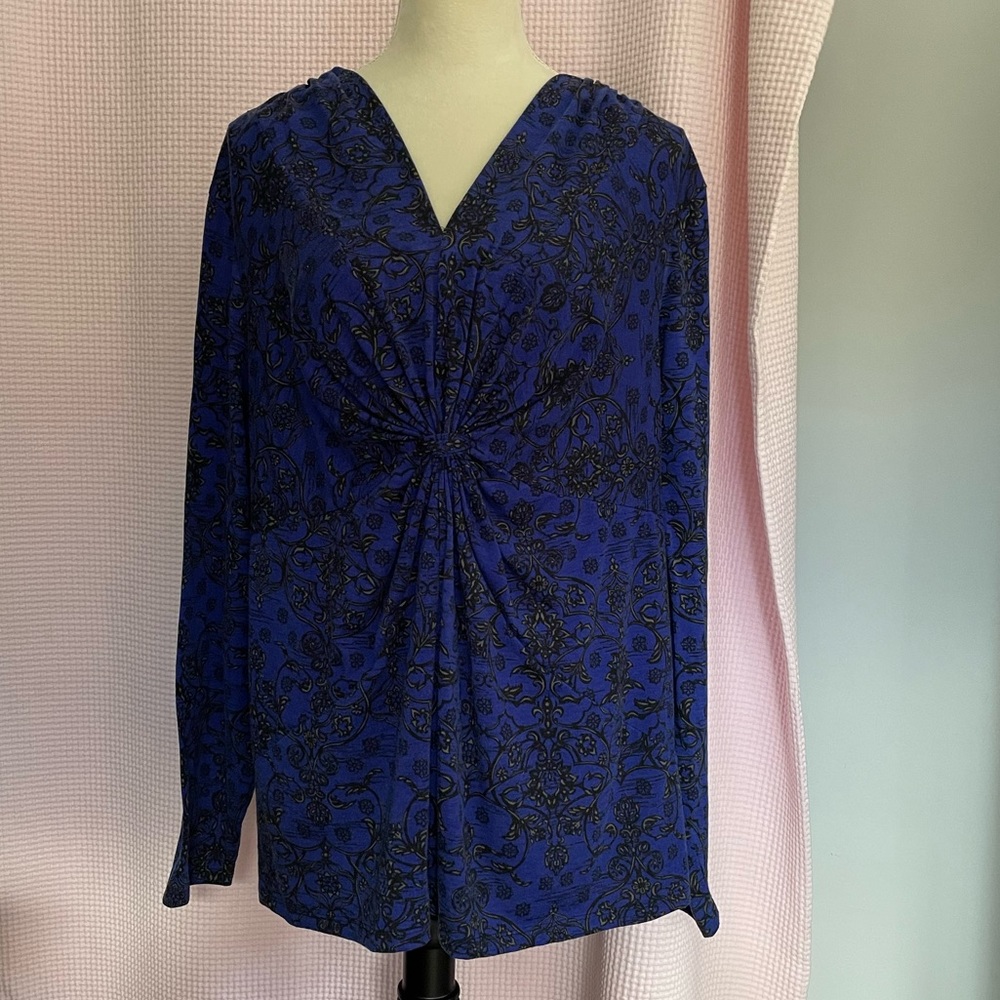 JMS JUST MY SIZE Royal blue and black knit tunic size 3X.